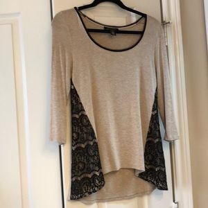 White House Black Market Top in Heathered Oatmeal